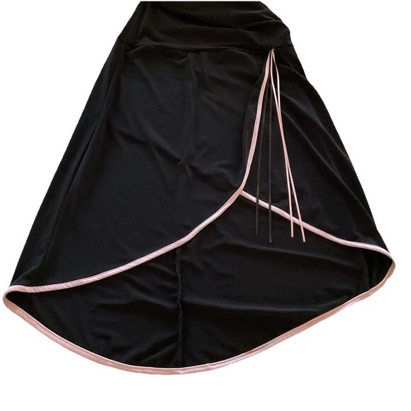 VTG 90s Y2K Taboo Asymmetrical Slip Dress M Black Pink Fairy Grunge Whimsygoth - Picture 7 of 15